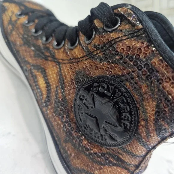 Converse Chuck Taylor All Star Tiger Sequin High Tops Women's Sz 9 Mens 7 - Picture 9 of 14
